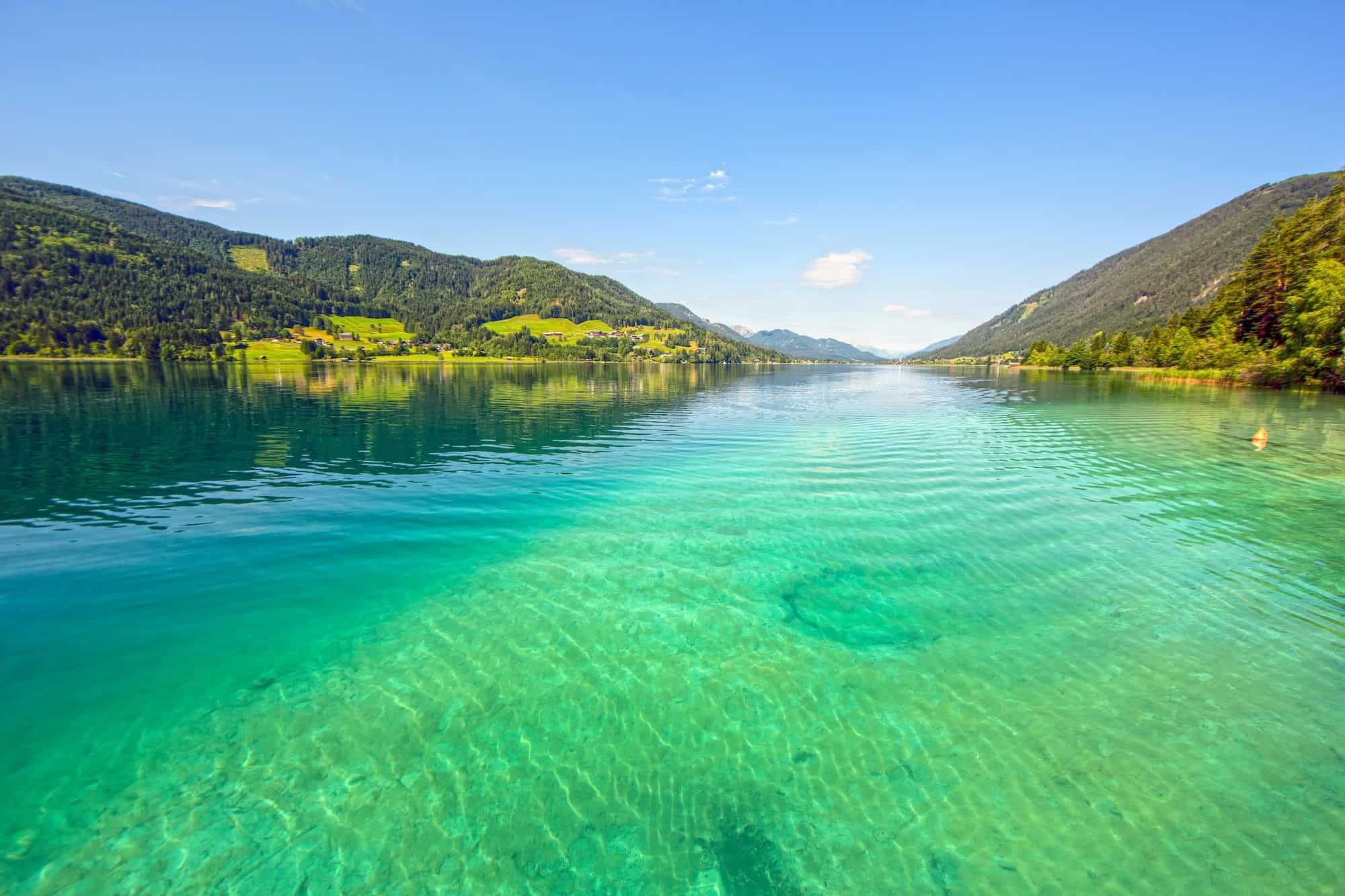 Weissensee - Karinthië - Oostenrijk zwemmen en watersporten Weissensee - Karinthië - Oostenrijk zwemmen en watersporten