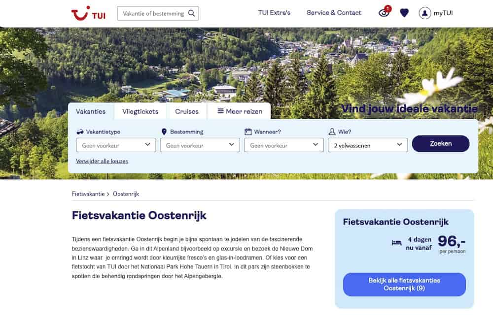 TUI fiets vakanties