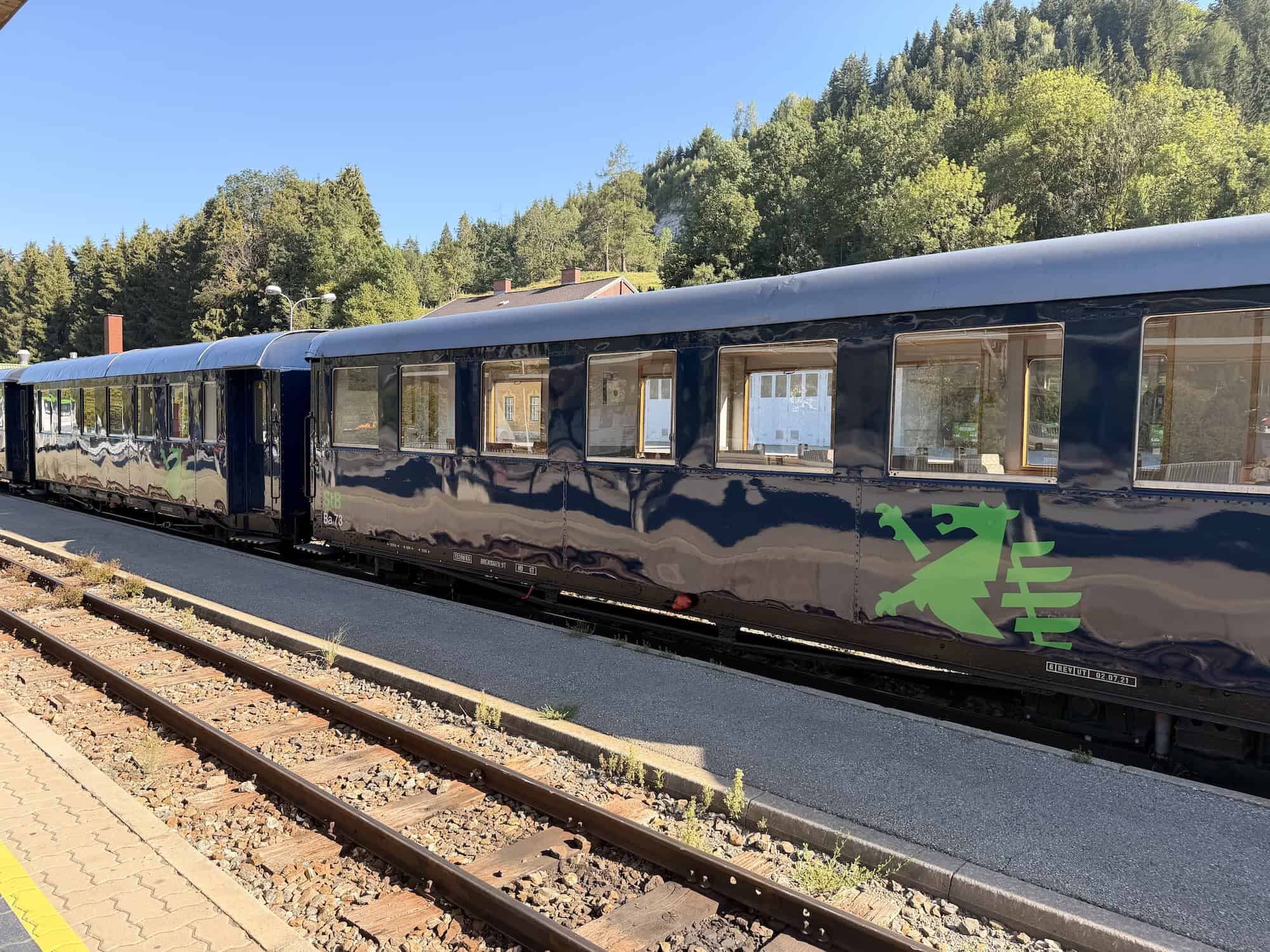 Murtalbahn mwt de stoomtrein van Murau naar Tamsweg